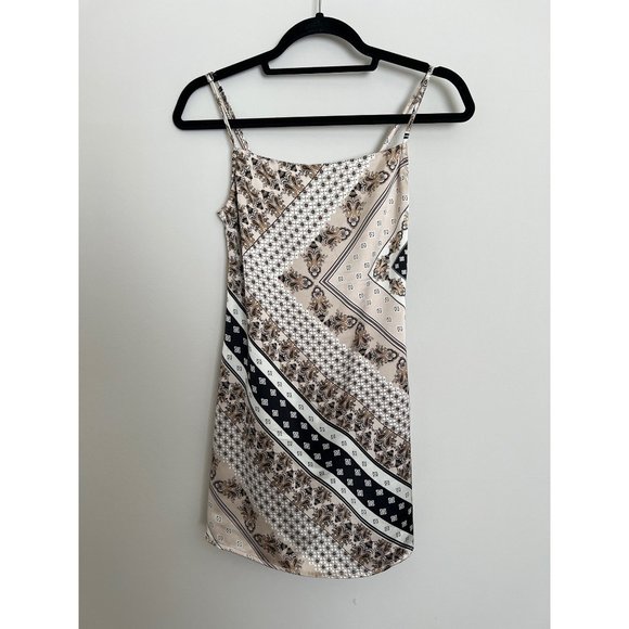 Forever 21 Midi Tan Paisley Design Slip Dress - Size Small - Picture 1 of 5